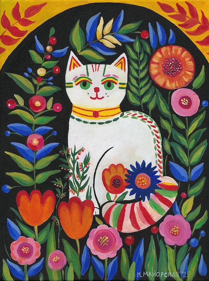 Cat in the Garden 1